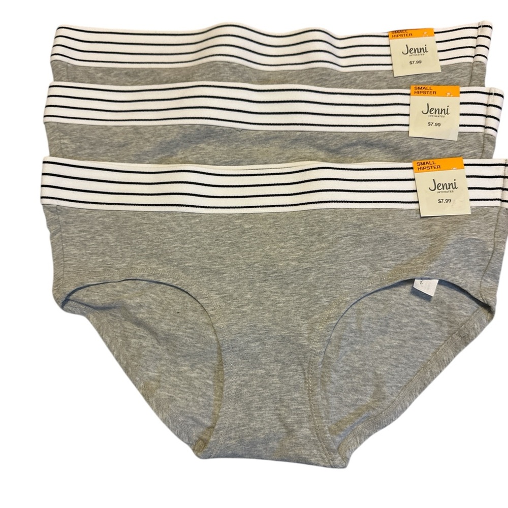 Jenni Gray High-Waisted Briefs with Soft Fabric and Wide Waistband